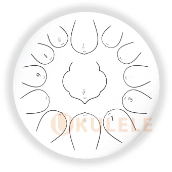 Hluru Huashu THD13-12 White 12" (30см) 13 нот Tongue Drum Carbon Steel Hluru Huashu THD13-12 White 12" (30см) 13 нот Tongue Drum Carbon Steel