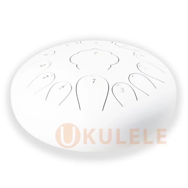Глюкофон Hluru Huashu THD13-12 White 12" (30см) 13 нот Tongue Drum Carbon Steel