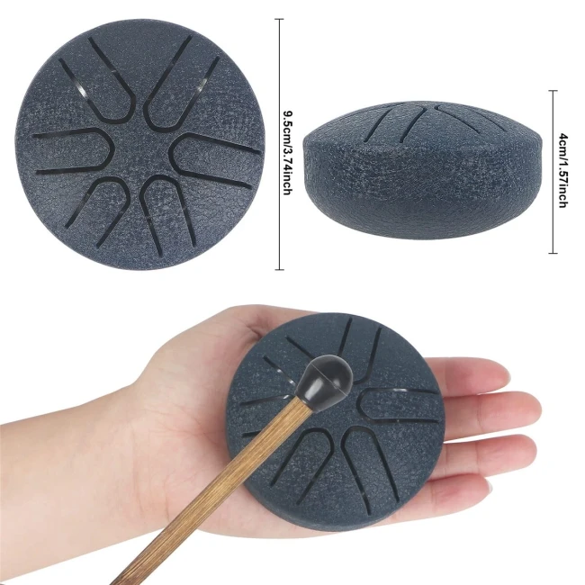 Глюкофон Overtone Steel Tongue Drum 3 Inch 6-Tone Navy Blue