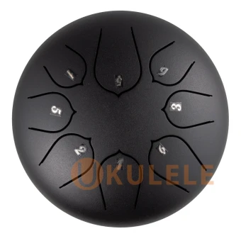 Hluru Huashu THD8-6 Black 6" (15см) 8 нот Tongue Drum Carbon Steel