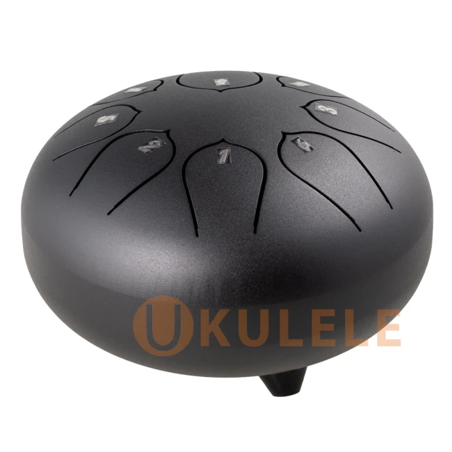 Глюкофон Hluru Huashu THD8-6 Black 6" (15см) 8 нот Tongue Drum Carbon Steel