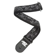D'Addario 50JS05 Joe Satrani Woven Guitar Strap (Silver Sketches)