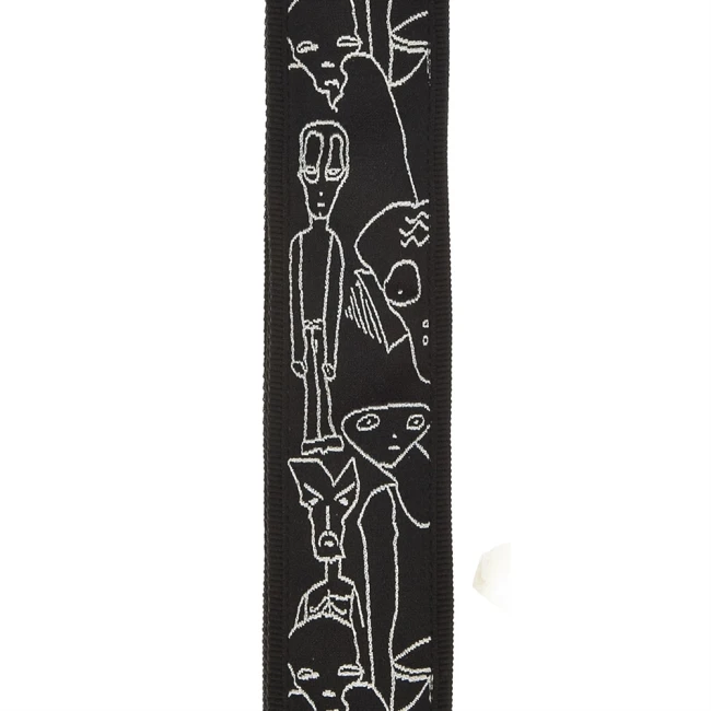 D'Addario 50JS05 Joe Satrani Woven Guitar Strap (Silver Sketches)