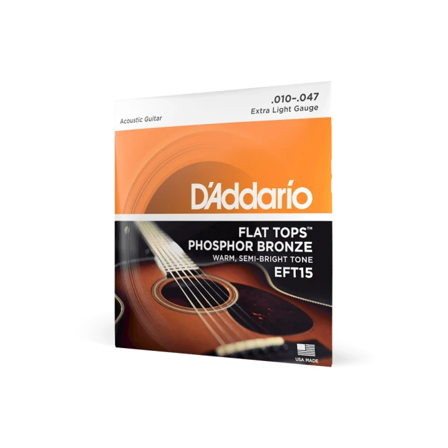 D'Addario EFT15 Flat Tops Phosphor Bronze Extra Light 10-47
