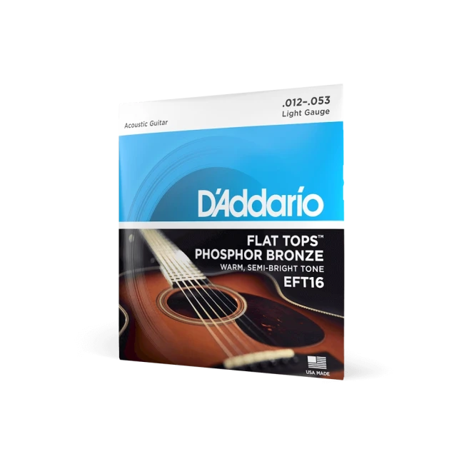 D'Addario EFT16 Flat Tops Phosphor Bronze Light 12-53 D'Addario EFT16 Flat Tops Phosphor Bronze Light 12-53