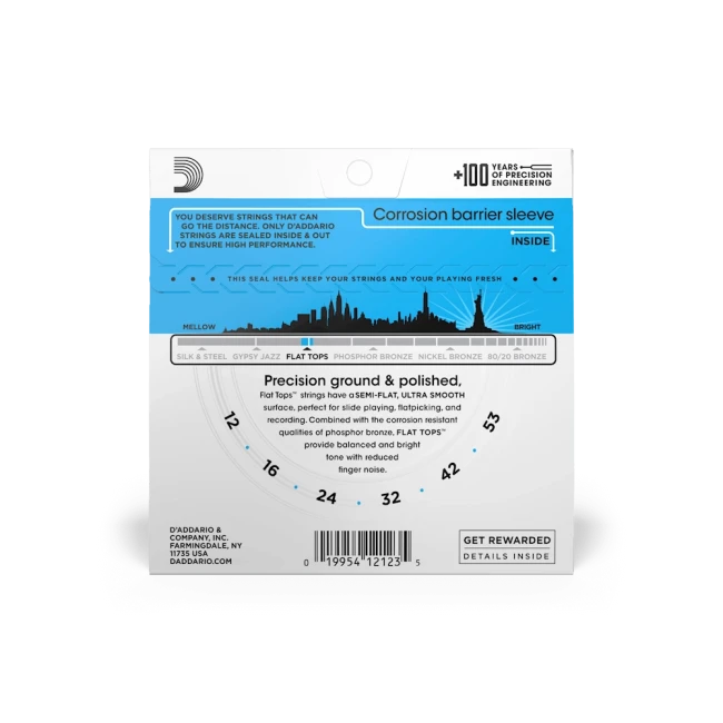 D'Addario EFT16 Flat Tops Phosphor Bronze Light 12-53 D'Addario EFT16 Flat Tops Phosphor Bronze Light 12-53