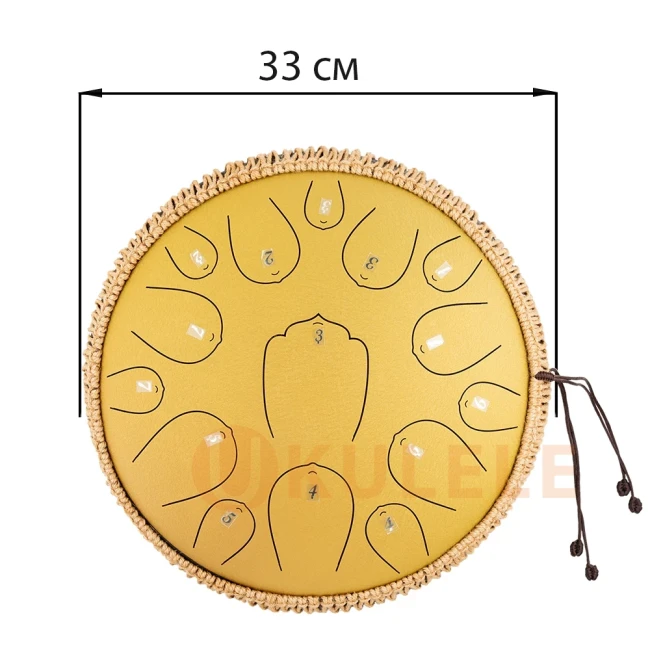Глюкофон Hluru Huashu THL15-13 Golden 13" (33см) 15 нот Tongue Drum Carbon Steel
