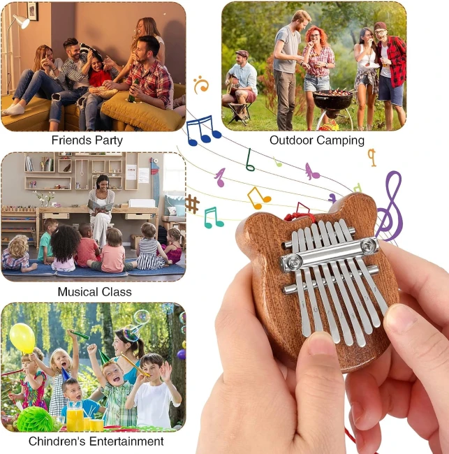 Overtone Mini Kalimba 8 Keys Sapele Bear Overtone Mini Kalimba 8 Keys Sapele Bear