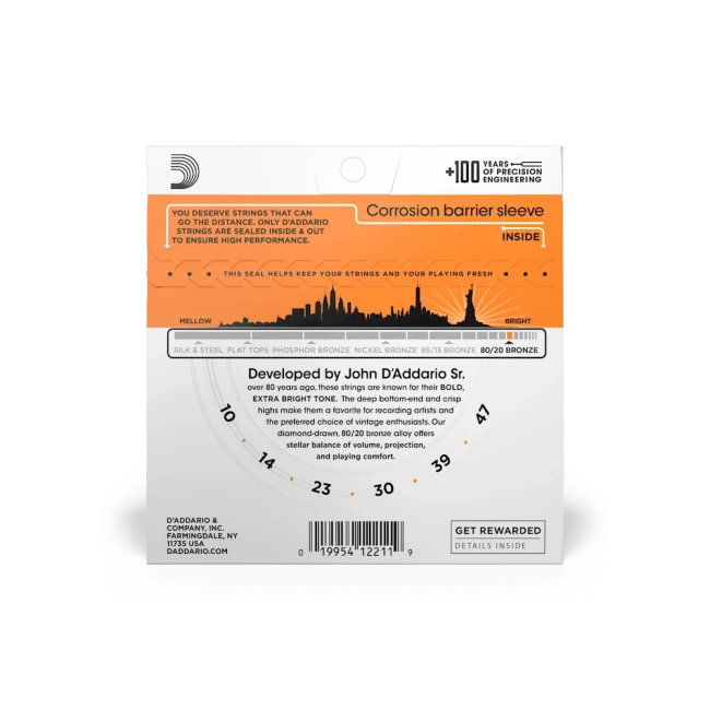 D'Addario EJ10 80/20 Bronze Extra Light 10-47 D'Addario EJ10 80/20 Bronze Extra Light 10-47