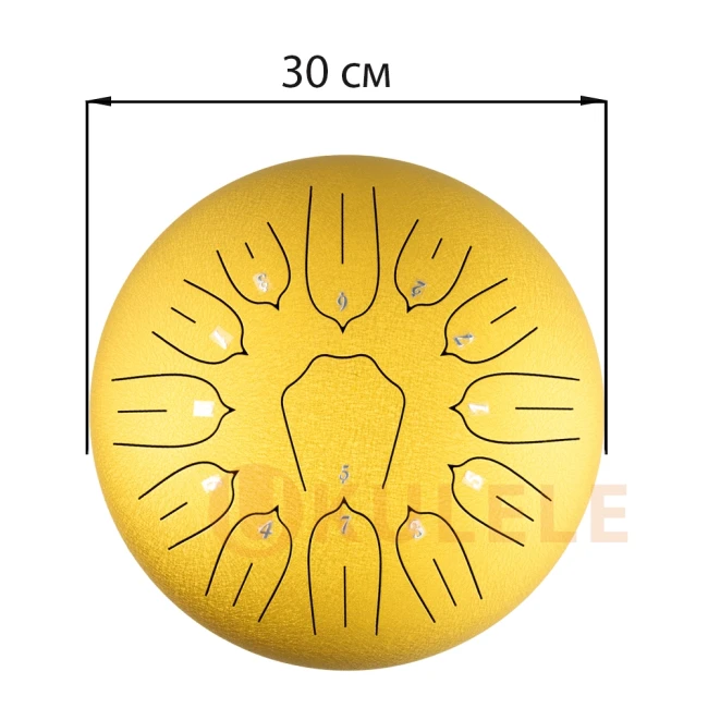 Глюкофон Hluru Huashu TSL13-12 Golden 12" (30см) 13 нот Tongue Drum Carbon Steel