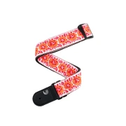 D'Addario 50PCLV00 Peace & Love Woven Guitar Strap - Pink and White