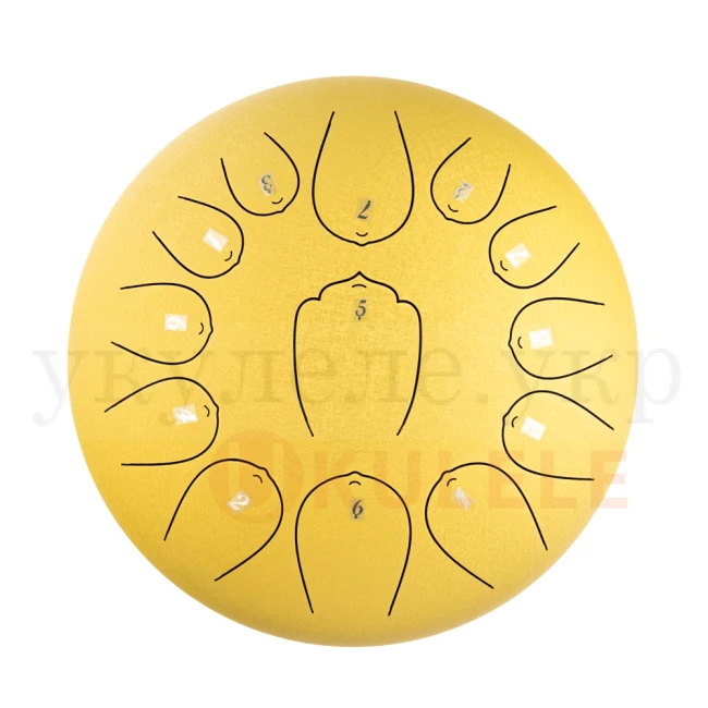Глюкофон Hluru Huashu THL13-12 Golden 12" (30см) 13 нот Tongue Drum Carbon Steel