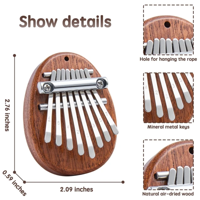 Overtone Mini Kalimba 8 Keys Sapele Egg
