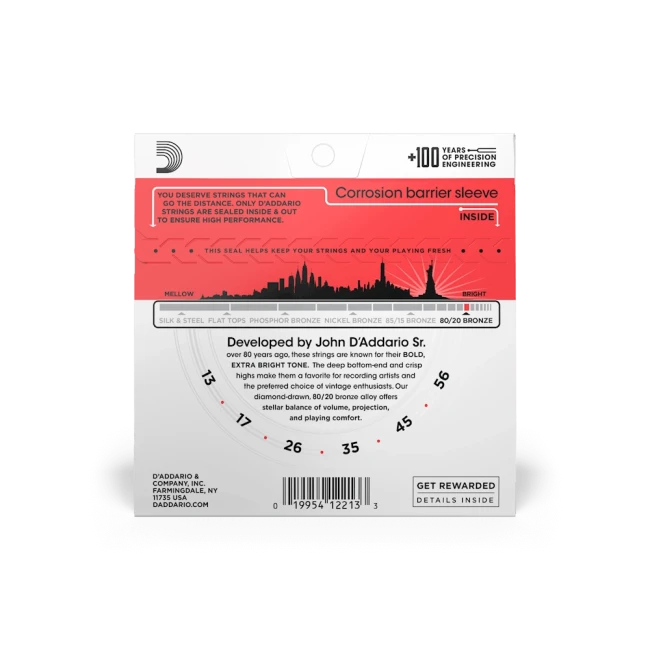 D'Addario EJ12 80/20 Bronze Medium 13-56