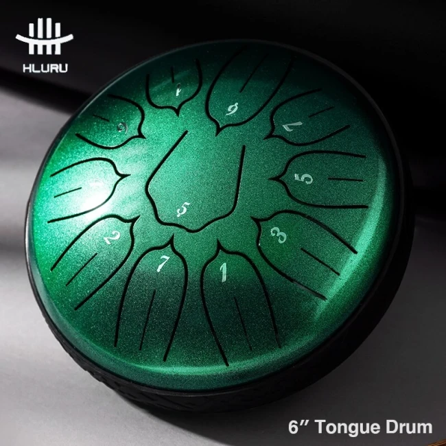Глюкофон Hluru Huashu TSL11-6 Jewel Green 6" (15см) 11 нот Tongue Drum Carbon Steel
