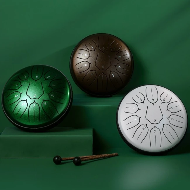 Глюкофон Hluru Huashu TSL11-6 Jewel Green 6" (15см) 11 нот Tongue Drum Carbon Steel