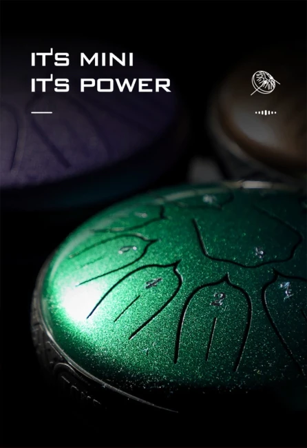 Глюкофон Hluru Huashu TSL11-6 Jewel Green 6" (15см) 11 нот Tongue Drum Carbon Steel