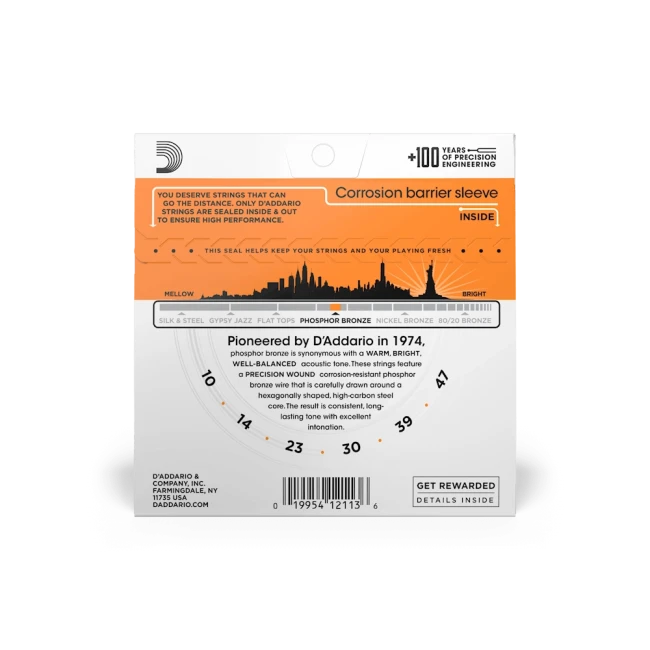 D'Addario EJ15 Phosphor Bronze Extra Light 10-47