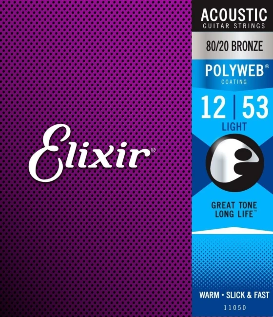Elixir 11050 Polyweb 80/20 Bronze Light 12/53 (AC PW L)