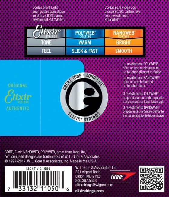 Elixir 11050 Polyweb 80/20 Bronze Light 12/53 (AC PW L) Elixir 11050 Polyweb 80/20 Bronze Light 12/53 (AC PW L)