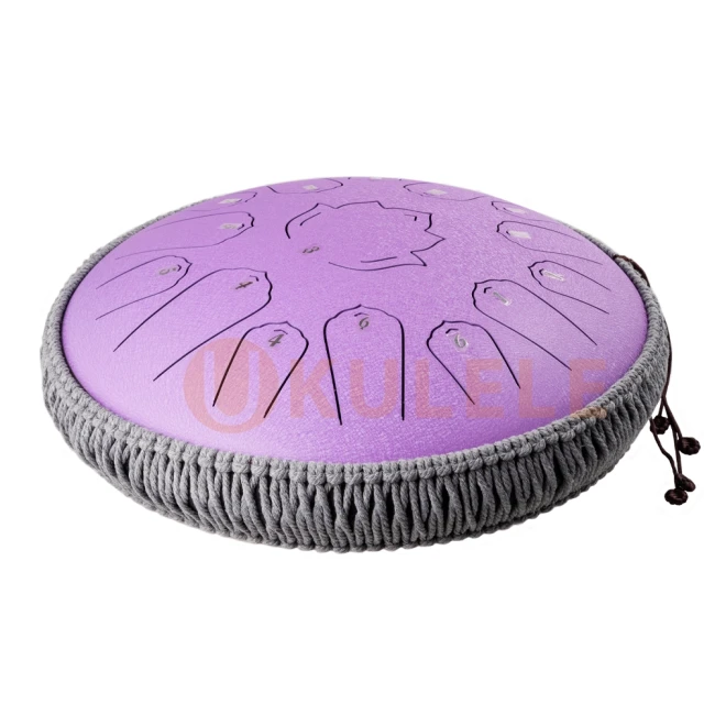 Глюкофон Hluru Huashu TWH15-14 Lavender 14" (36см) 15 нот Lotus Tongue Drum Carbon Steel