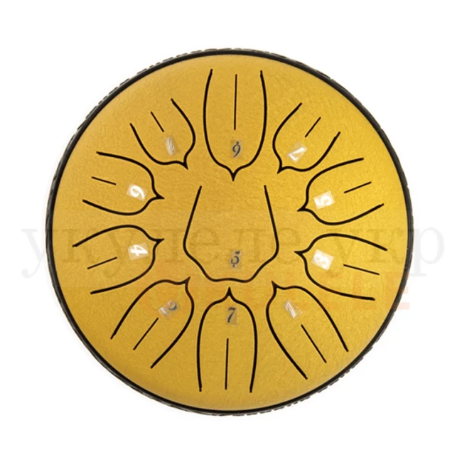 Глюкофон Hluru Huashu TSL11-6 Golden 6" (15см) 11 нот Tongue Drum Carbon Steel