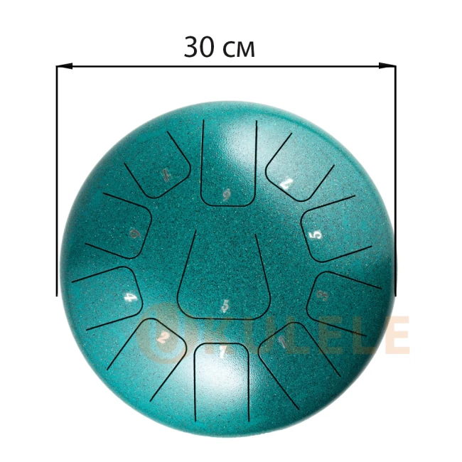 Глюкофон Hluru Huashu THF11-12 Malachite 12" (30см) 11 нот Square Tongue Drum Carbon Steel