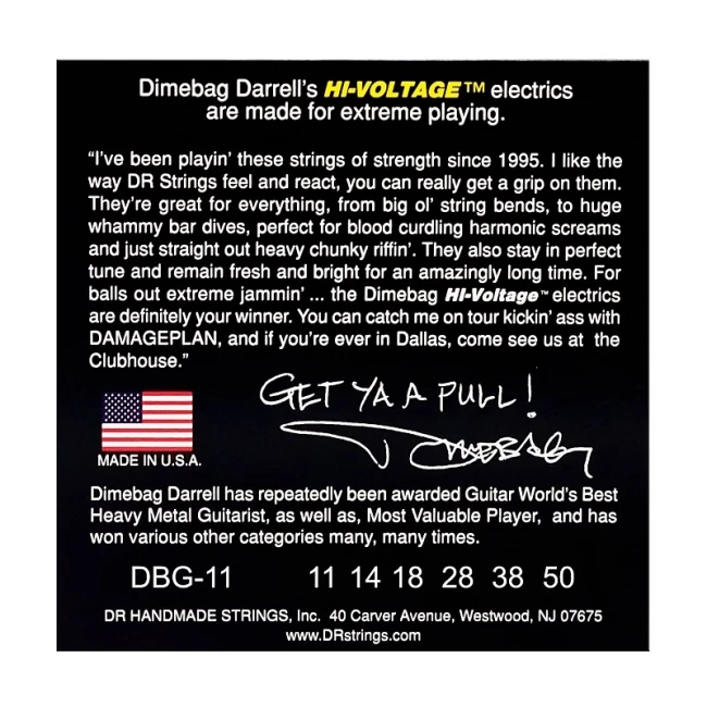 DR DBG-11 Dimebag Darrell HI-Voltage Electric - Heavy 11-50