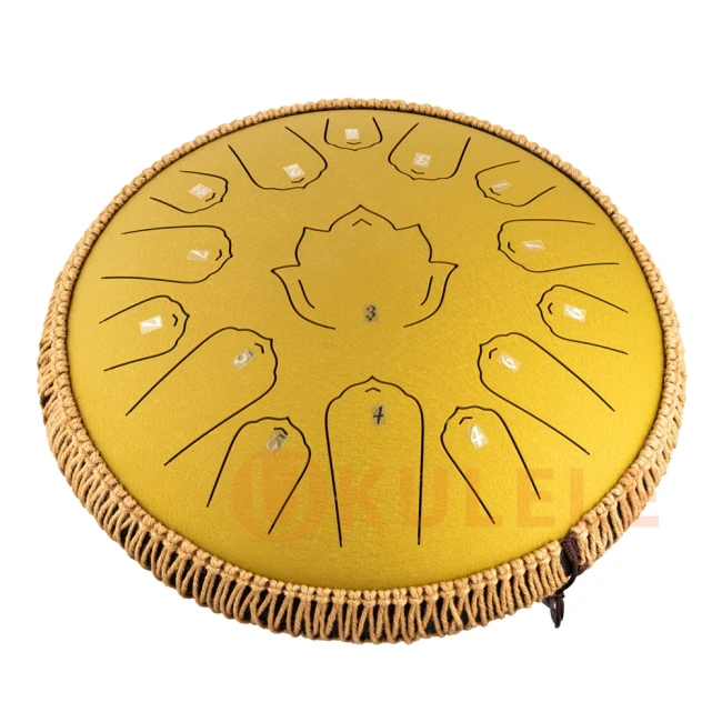 Глюкофон Hluru Huashu TWH15-14 Golden 14" (36см) 15 нот Lotus Tongue Drum Carbon Steel