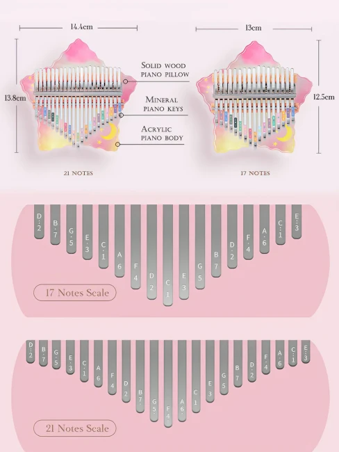Калімба Hluru Huashu KHSM17 Star-Moon Acrylic (17 нот)