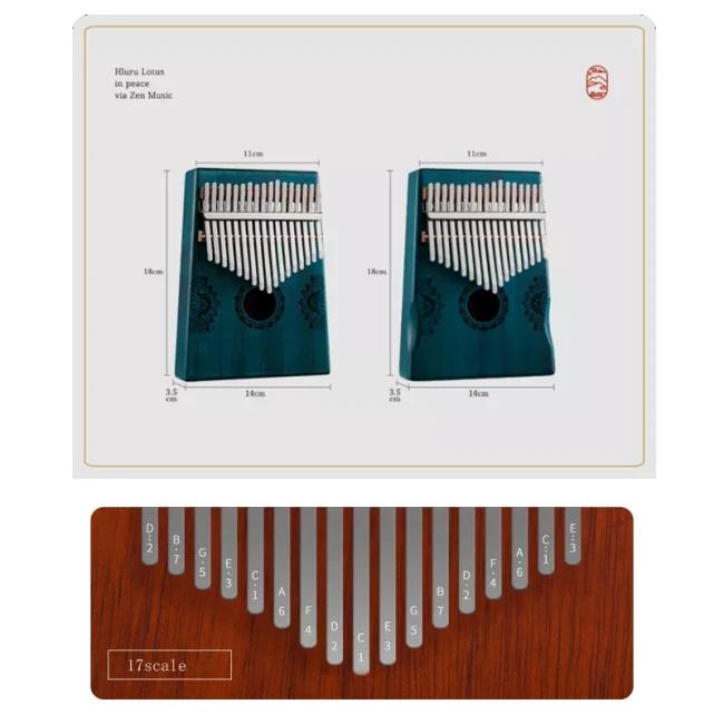 Hluru Huashu KHD17 Lotus Mahogany Blue (17 язичків, червоне дерево) Hluru Huashu KHD17 Lotus Mahogany Blue (17 язичків, червоне дерево)