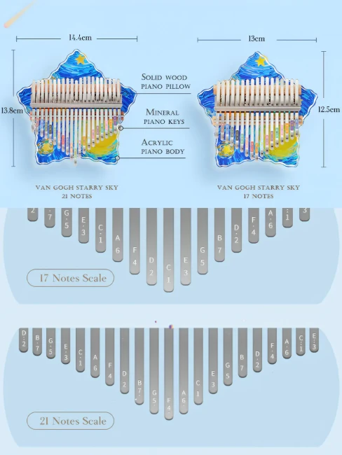 Калімба Hluru Huashu KHVG17 Van Gogh Acrylic (17 нот) Калімба Hluru Huashu KHVG17 Van Gogh Acrylic (17 нот)