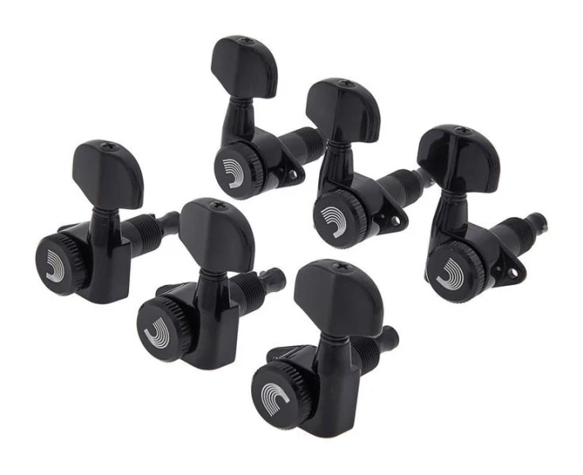 D'Addario PWAT-332L Auto-Trim Tuning Machines (3 Per side, Black)