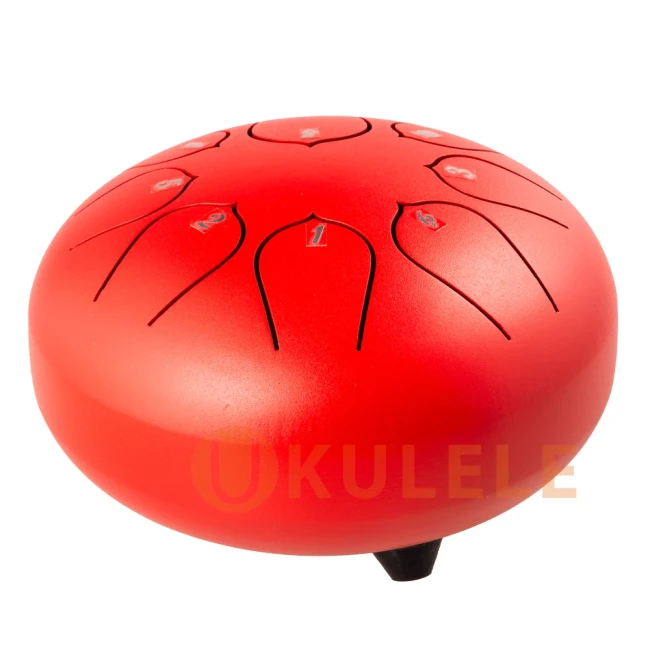 Глюкофон Hluru Huashu THD8-6 Red 6" (15см) 8 нот Tongue Drum Carbon Steel