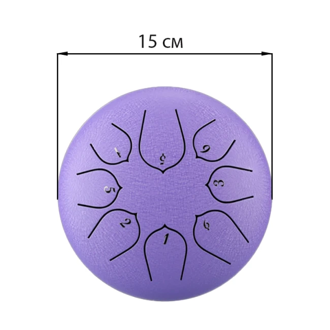 Глюкофон Hluru Huashu THD8-6 Lavander 6" (15см) 8 нот Tongue Drum Carbon Steel