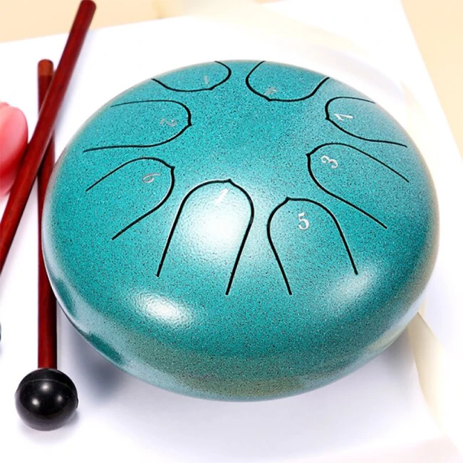 Глюкофон Hluru Huashu THD8-6 Malahite 6" (15см) 8 нот Tongue Drum Carbon Steel
