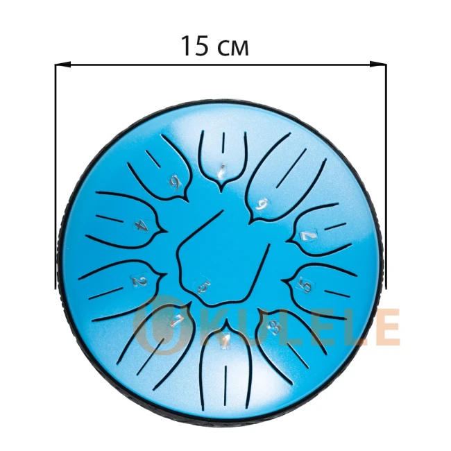 Глюкофон Hluru Huashu TSL11-6 SkyBlue 6" (15см) 11 нот Tongue Drum Carbon Steel