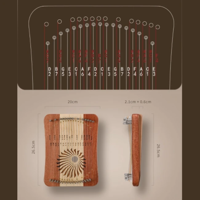 Hluru Kalyre 31 strings Maple＆Zambian Padauk