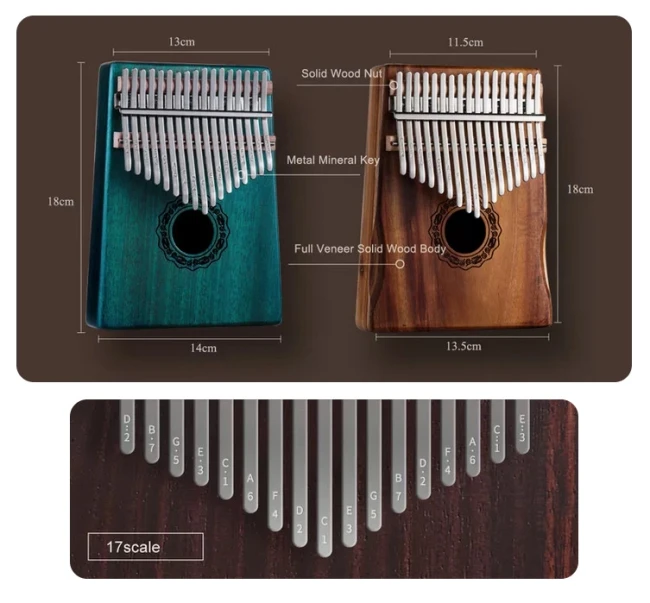 Hluru KD17 Walnut (17 нот, орех)