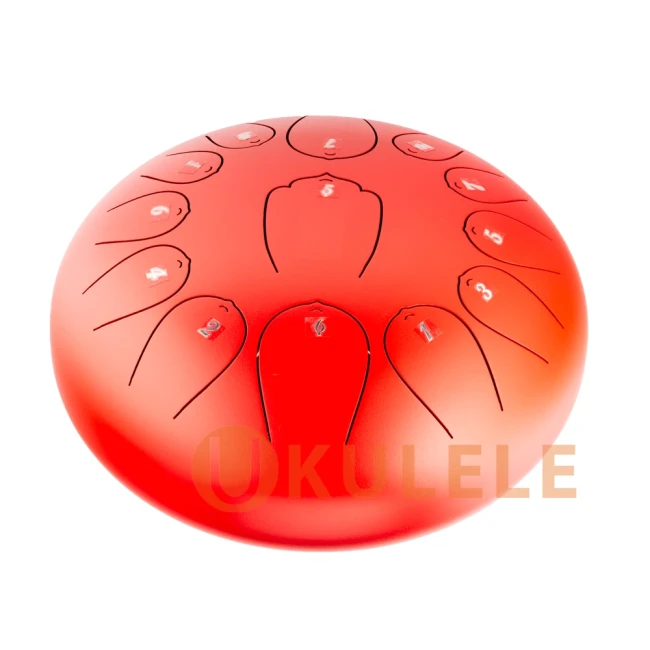 Глюкофон Hluru Huashu THL13-12 Red 12" (30см) 13 нот Tongue Drum Carbon Steel