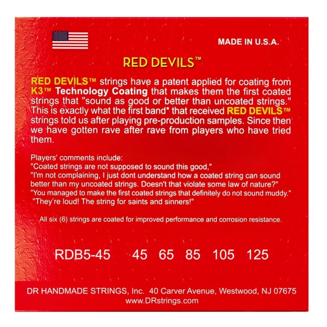 DR RDB5-45 RED DEVILS Bass - Medium - 5-String 45-125