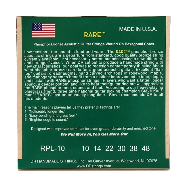 DR RPL-10 RARE Acoustic Phosphor Bronze - Extra Light 10-48