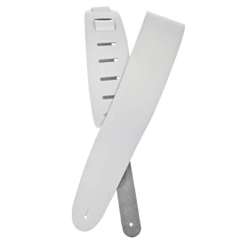 D'Addario 25BL02 Basic Leather Guitar Strap (White)