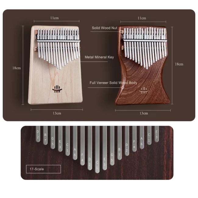 Hluru KB17 Rosewood (17 нот, червоне дерево)