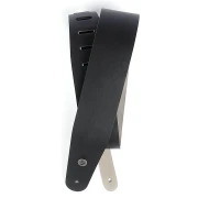 D'Addario 25L00-DX Deluxe Leather Guitar Strap (Black)