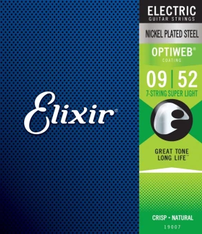 Elixir 19007 Optiweb Anti Rust Nickel Plated Steel 7-string 9/52 Elixir 19007 Optiweb Anti Rust Nickel Plated Steel 7-string 9/52