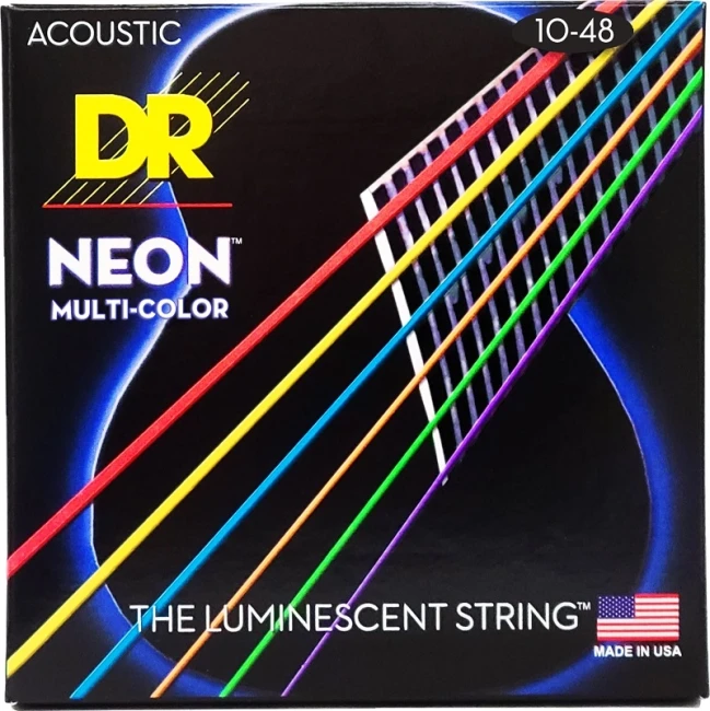 DR NMCA-10 NEON Multi-Color Acoustic - Extra Light 10-48