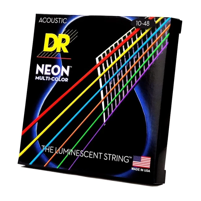 DR NMCA-10 NEON Multi-Color Acoustic - Extra Light 10-48 DR NMCA-10 NEON Multi-Color Acoustic - Extra Light 10-48
