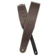D'Addario 25LS01-DX Deluxe Leather Guitar Strap (Brown with Contrast Stitch)