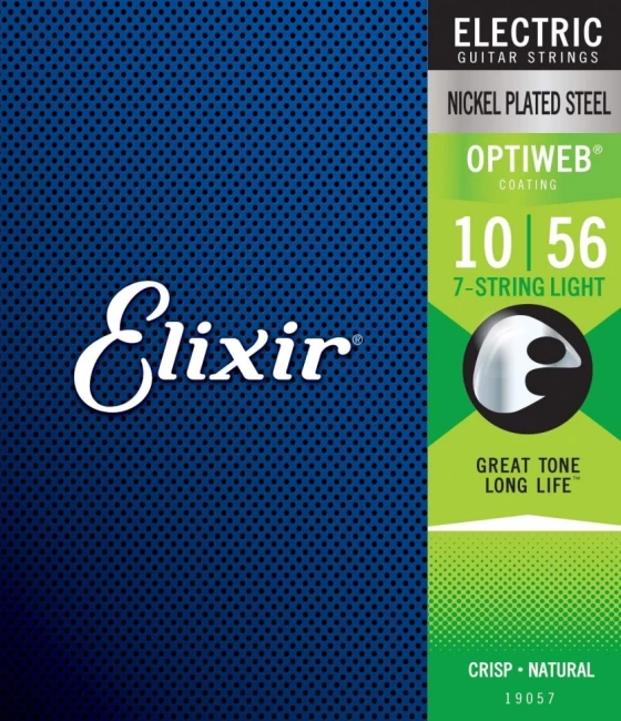 Elixir 19057 Optiweb Nickel Plated Steel 7-String Light 10/56 (EL OW L 7)